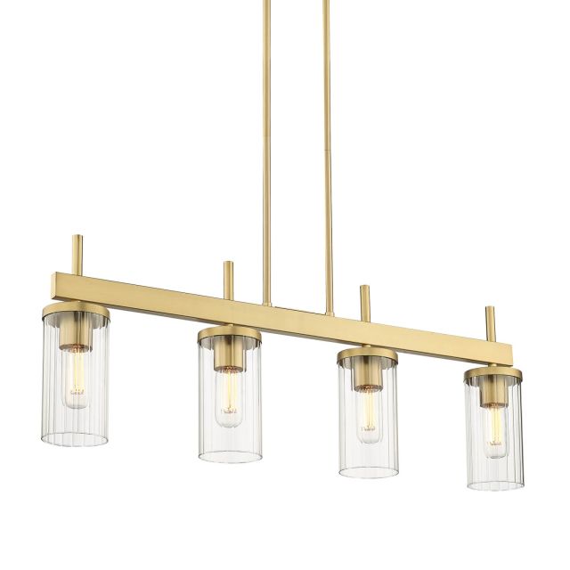 Golden Lighting 7011-LP BCB-CLR Winslett 4 Light 35 inch Linear Light in Brushed Champagne Bronze with Clear Glass Shade
